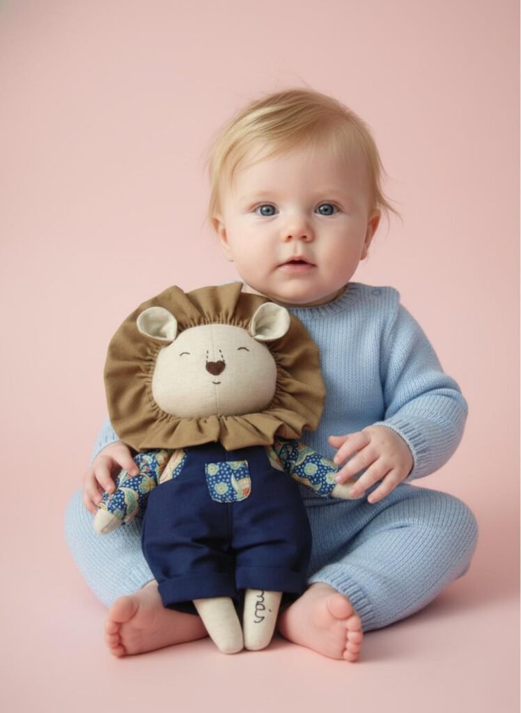 leão, boneco de pano para bebés e crianças