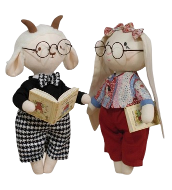 carneiro e coelhinha, bonecos de pano para bebés e crianças, meninos e meninas