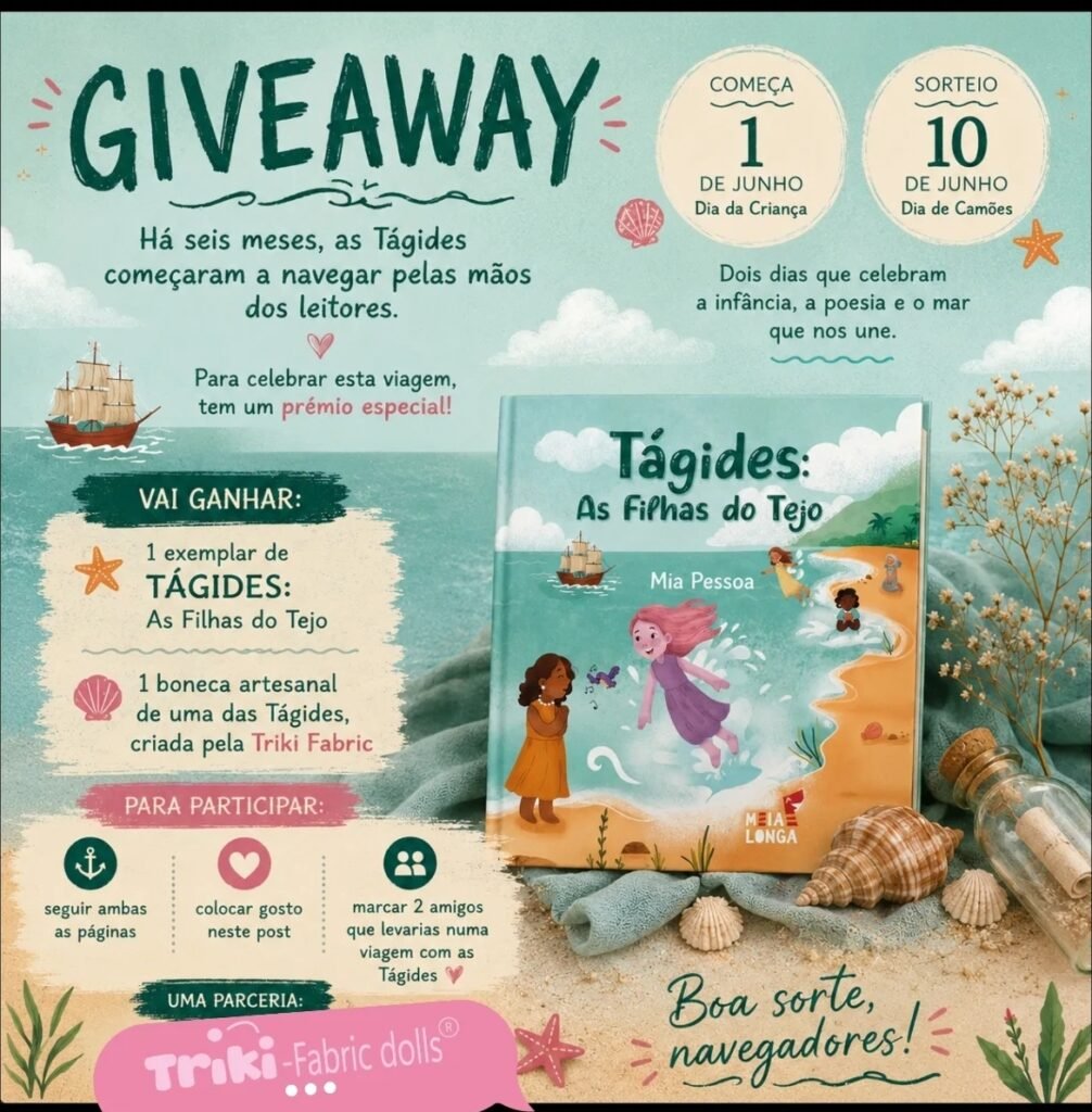 Give away Tágides: as filhas do Tejo em parceria com Triki fabric dolls