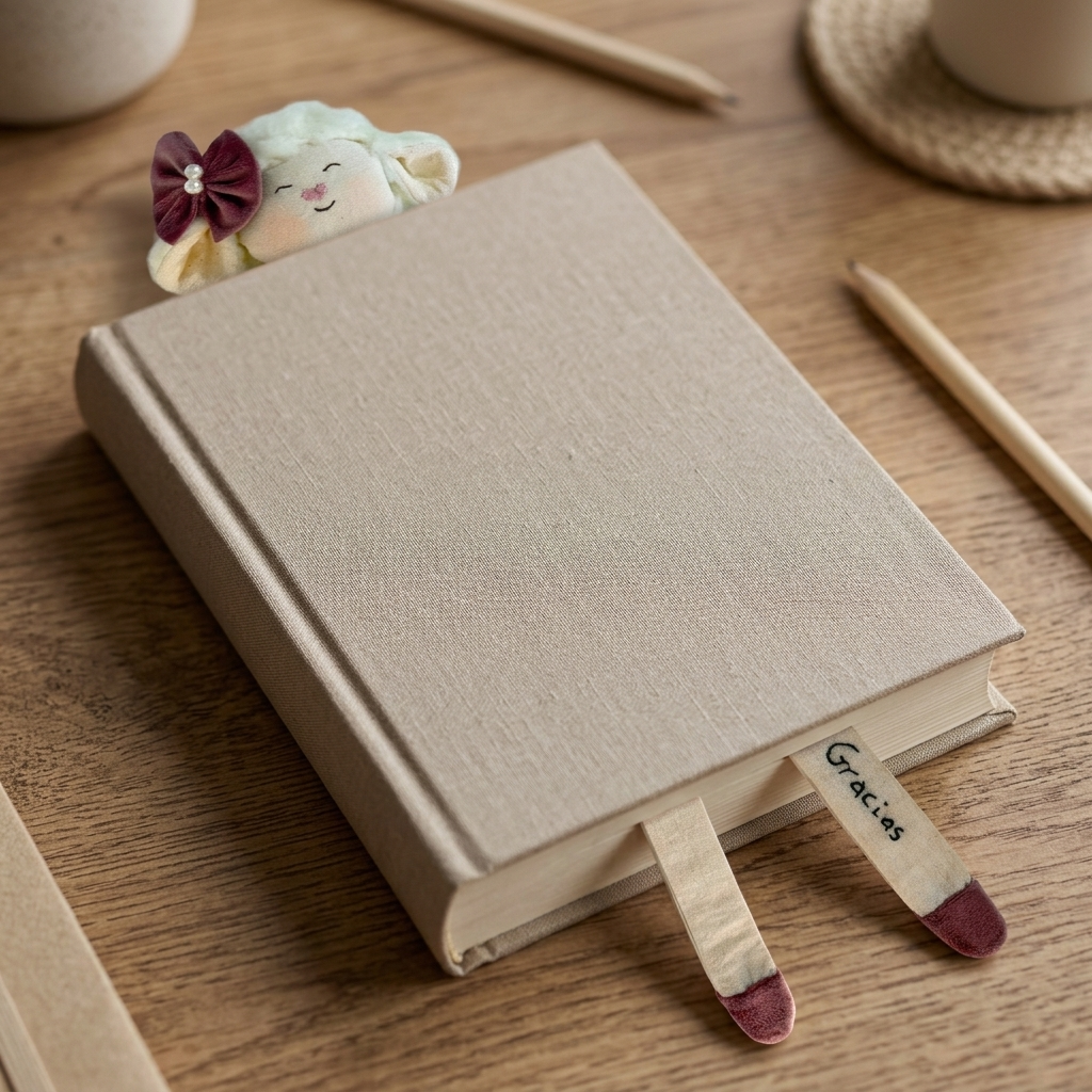 ovelha bookmark em livro